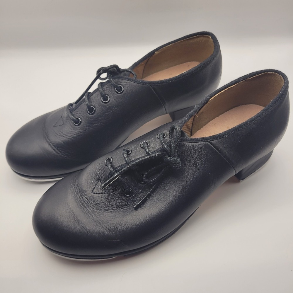 Bloch Tap Shoes Womens Size 6 Black Leather Lace Up Oxford Techno Tap